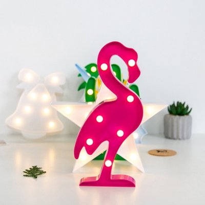 ЭКО Светильник-ночник 3D Фламинго (светло-розовый)