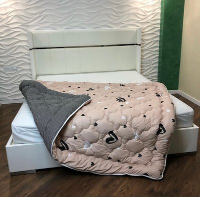 Одеяло Сердечко Теплое двуспальное 175х210 см, качественное силиконизированное волокно ТМ DAMANI